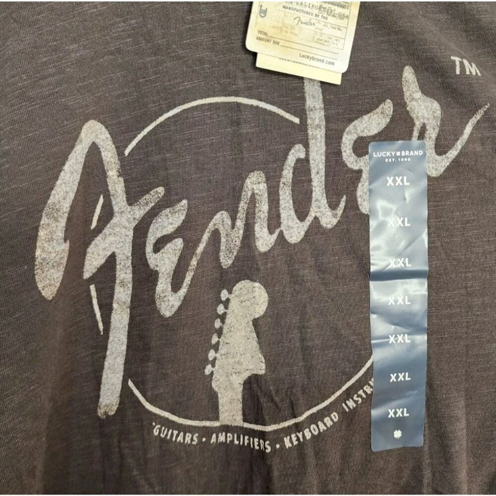 Fender Lucky Brand Waffle Knit Sleeves Gray Long Sleeve Shirt Mens XXL NWT - Picture 4 of 7